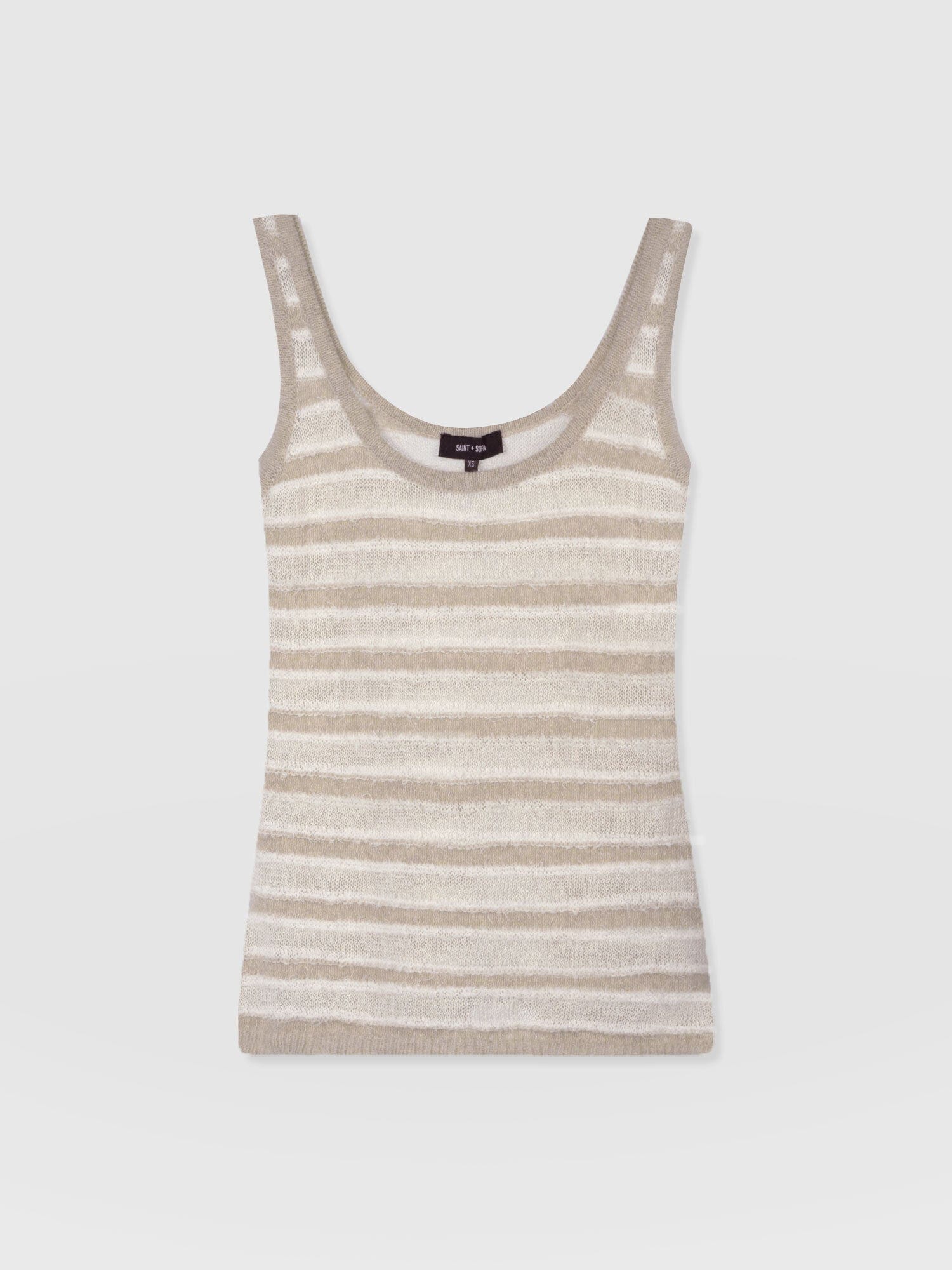 Fearne Knit Cami - Cream Stripe - Women's Tanks | Saint + Sofia® USA